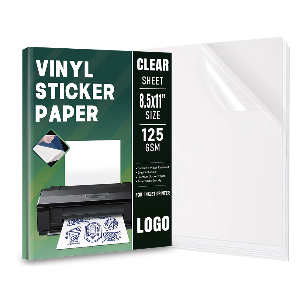 Carta vinile inkjet completamente trasparente per decalcomanie personalizzate
