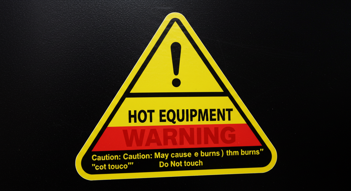 Adesivo di avviso per attrezzature calde