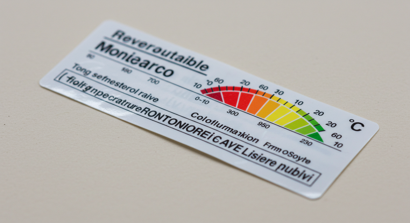 Etichetta reversibile per il monitor di temperatura