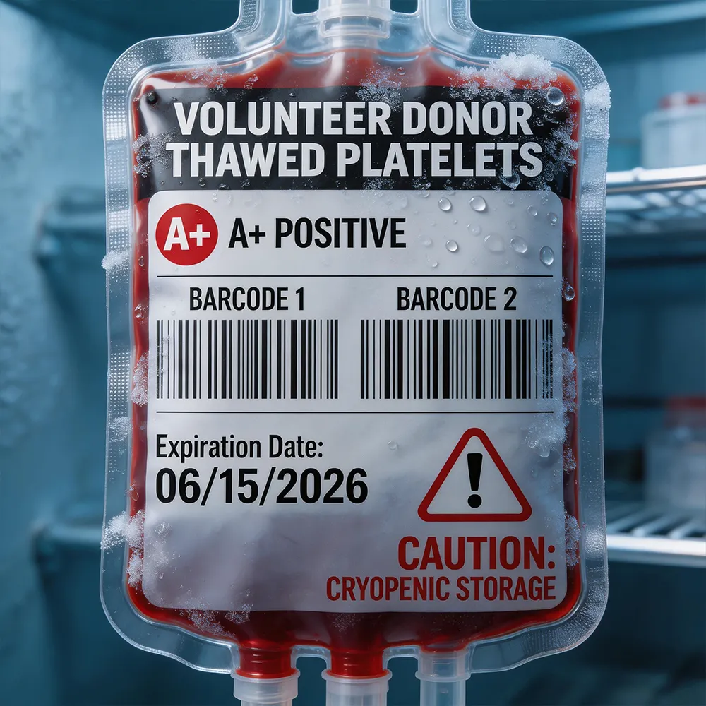 Etichetta per la sacca di sangue resistente all'acqua