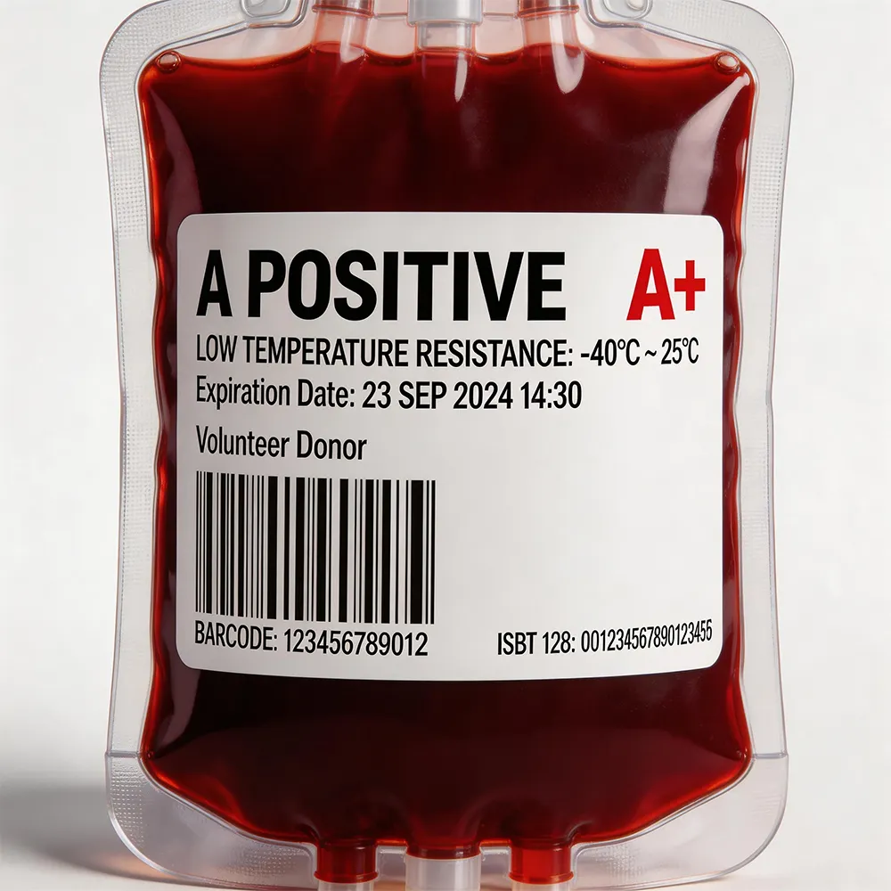 Etichetta del sangue medico
