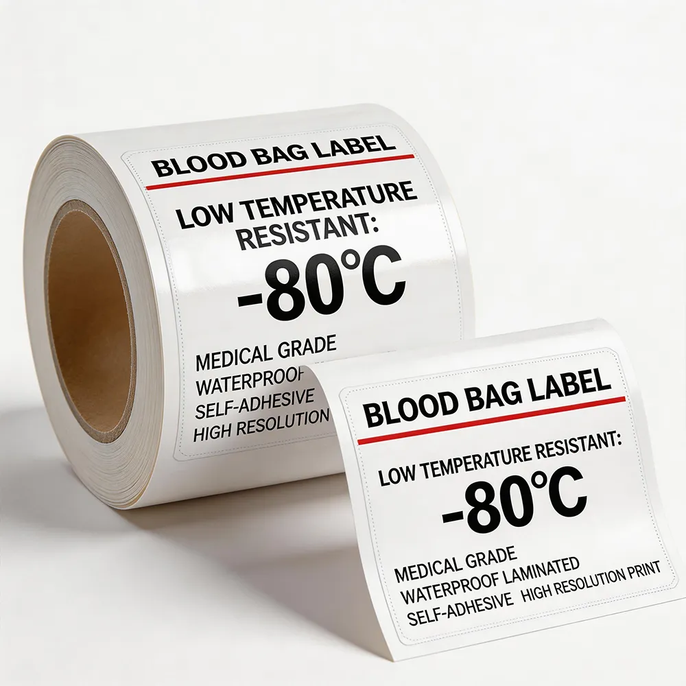 Etichetta della sacca di sangue -80°C