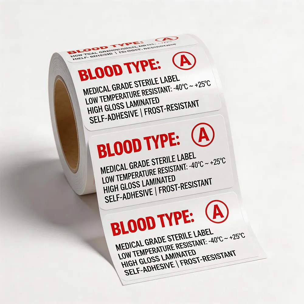 Etichetta della sacca di sangue per la catena fredda