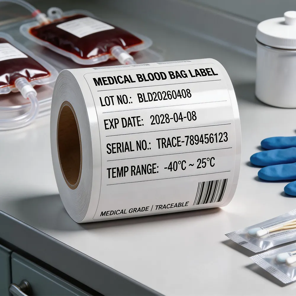 Etichetta di tracciabilità della sacca di sangue