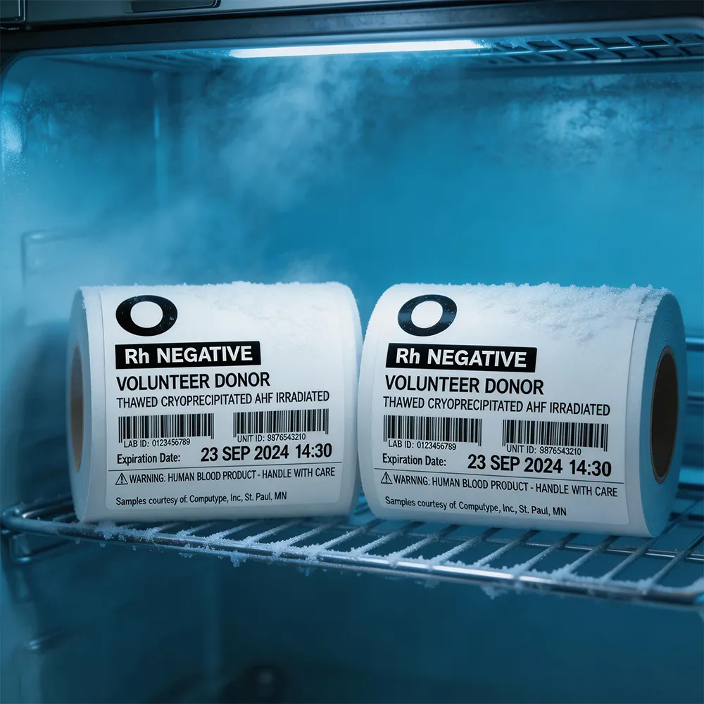 Etichetta per la conservazione del sangue