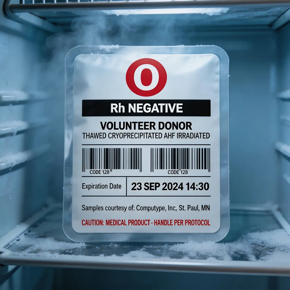 Etichetta di sangue ospedaliera