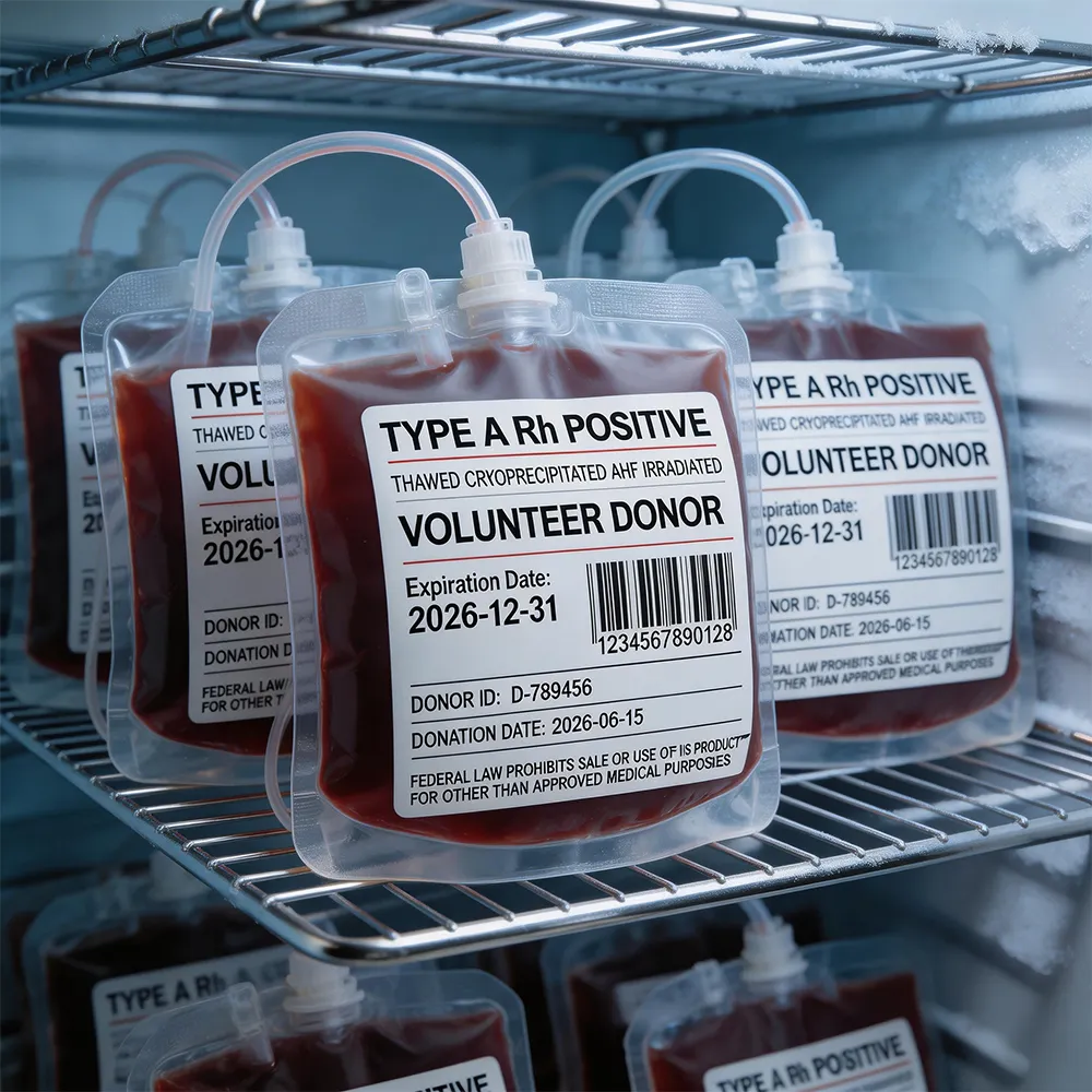 Etichetta del sangue ospedaliero