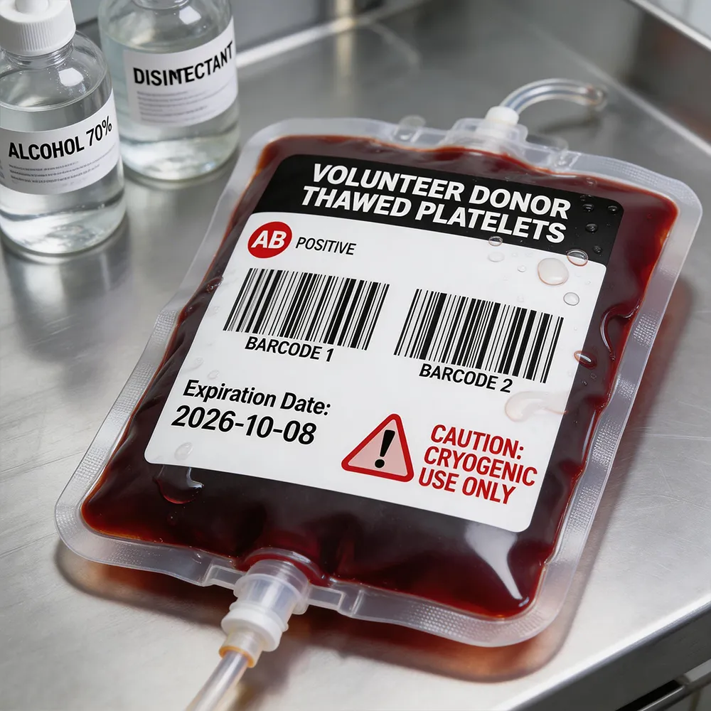 Etichetta della sacca di sangue