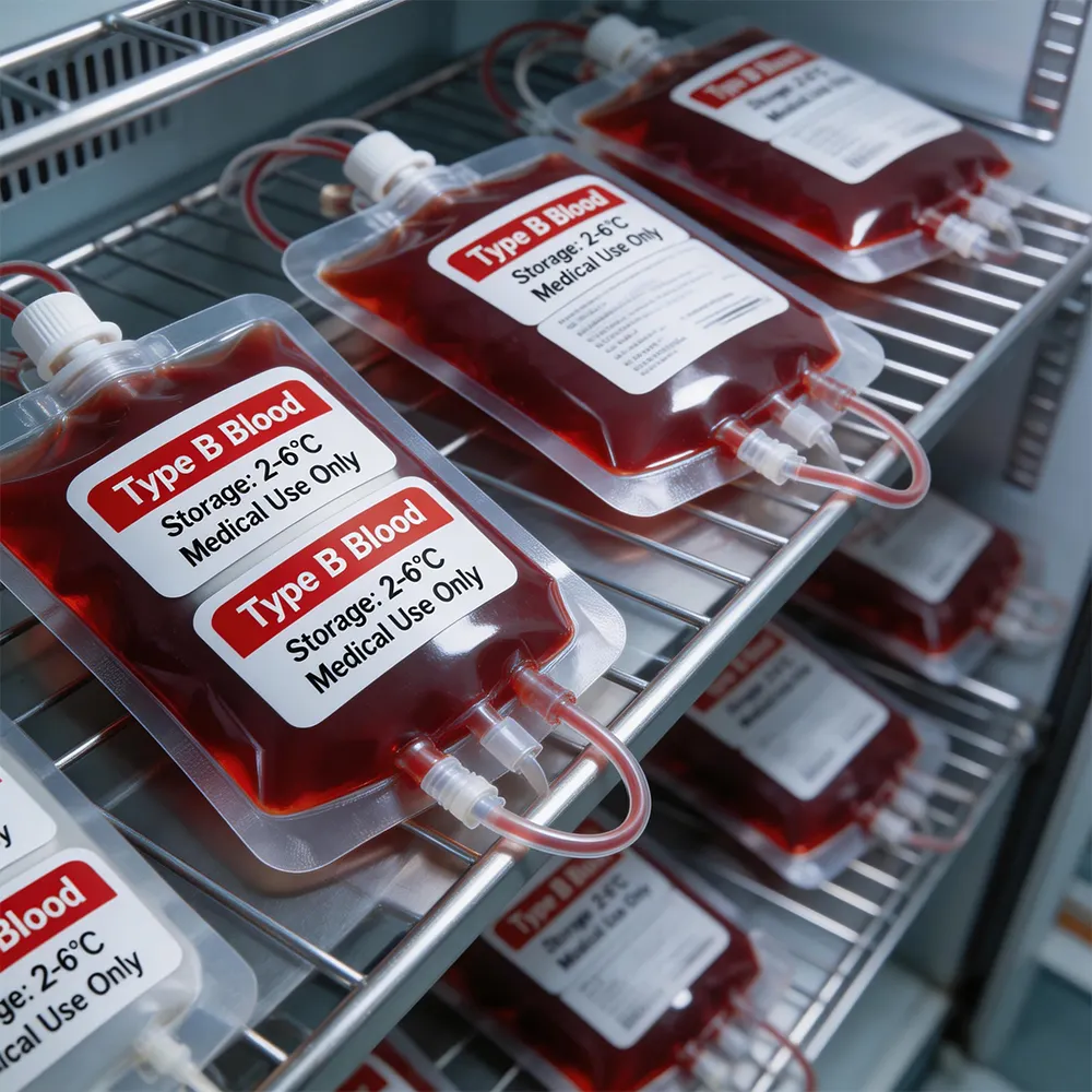 etichetta di sangue per congelatore