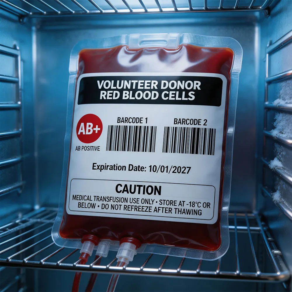 Etichetta di congelatore medico