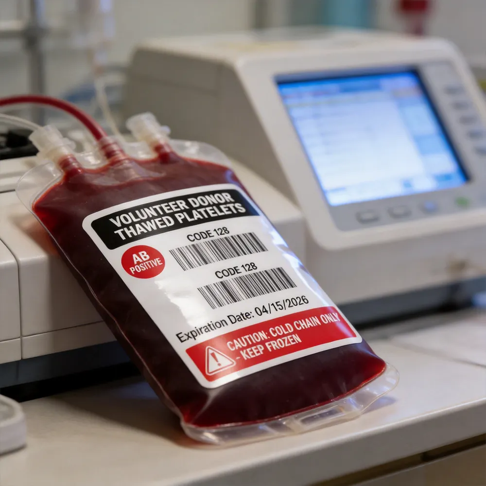 Etichette delle sacche di sangue