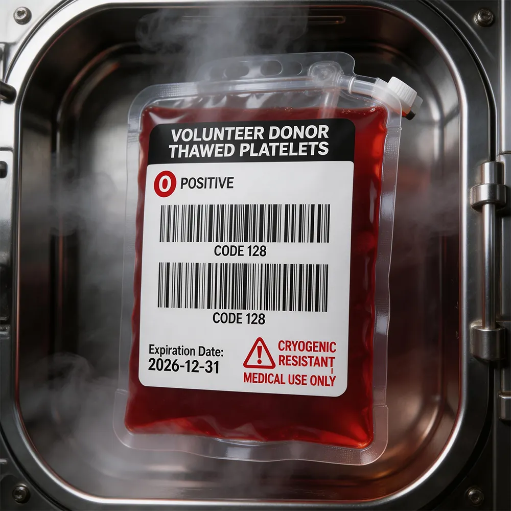 Etichetta per la sacca di sangue