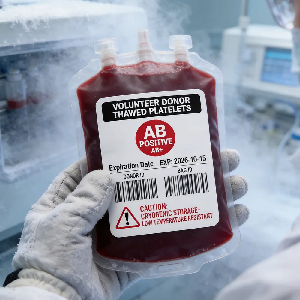 Adesivi per sacchetti di sangue da laboratorio
