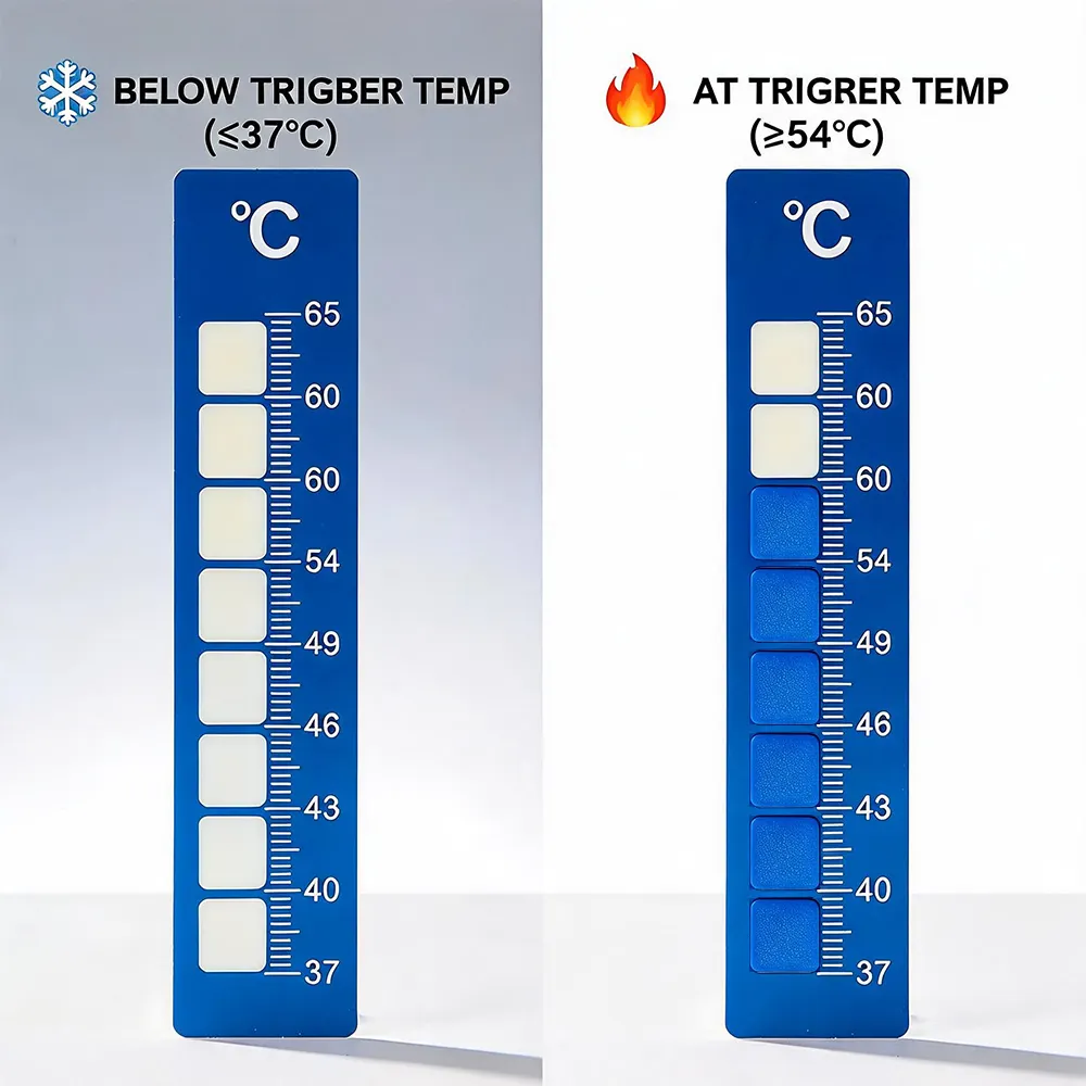 disposable temperature indicator label