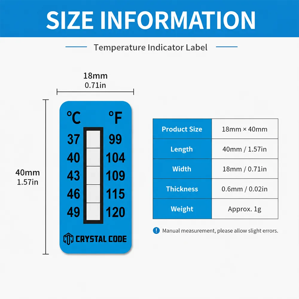 Adesivo indicatore di temperatura del congelatore