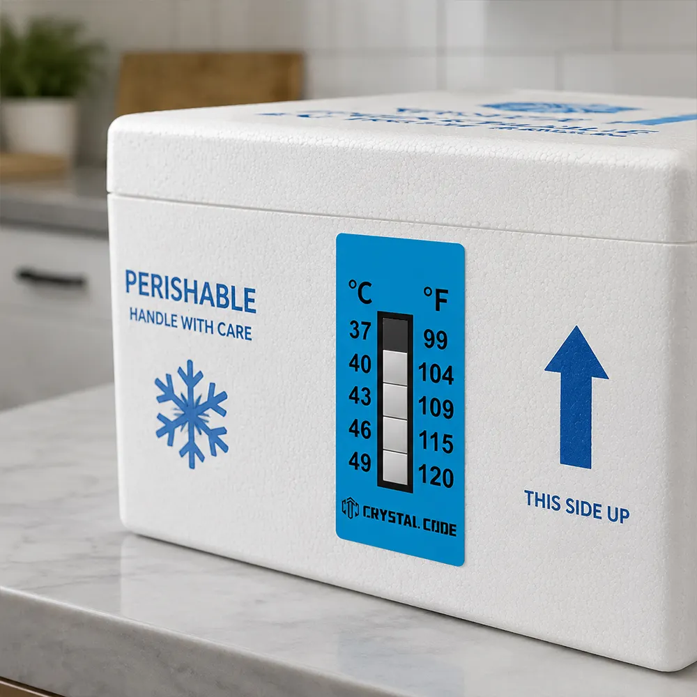Etichetta per il monitoraggio della temperatura degli alimenti surgelati