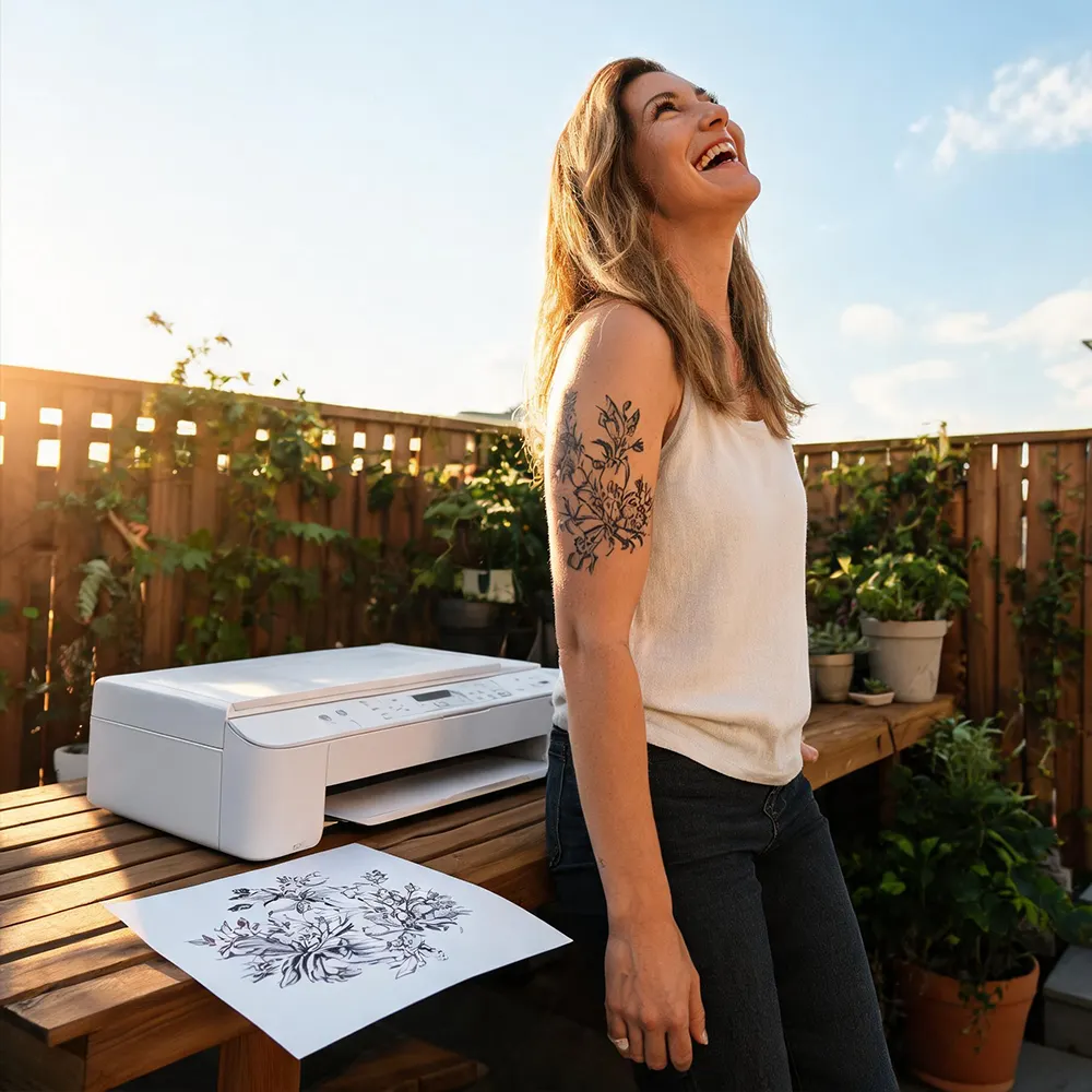 Carta per tatuaggi compatibile con la pelle