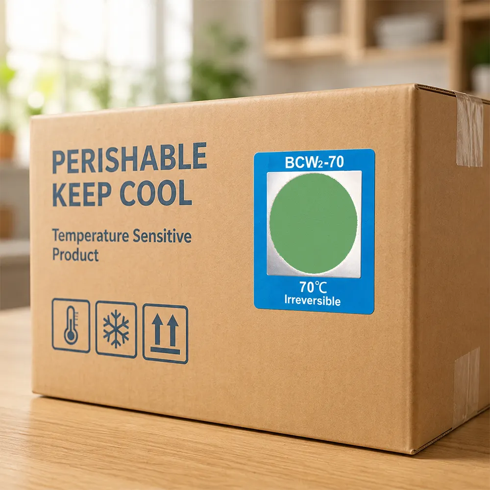 storage temperature indicator label